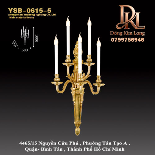 YSB-0615-5 Phòng khách kiểu pháp ánh sáng truyền hình tường villa kiểu châu âu cầu thang phòng ngủ đèn giường chiếu đèn pha lê tường hậu cảnh tường bằng đồng YSB-0615-5