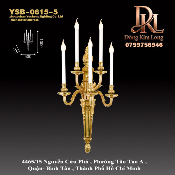 YSB-0615-5 Phòng khách kiểu pháp ánh sáng truyền hình tường villa kiểu châu âu cầu thang phòng ngủ đèn giường chiếu đèn pha lê tường hậu cảnh tường bằng đồng YSB-0615-5