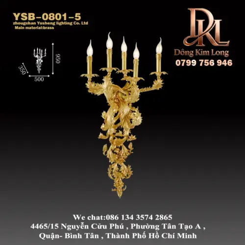 Đèn tường bằng đồng kiểu châu Âu, lớn, phù hợp cho phòng khách, phòng ăn, phòng ngủ, đèn đầu giường, sang trọng cho lối vào và hành lang, phong cách cổ điển Mỹ cho biệt thự YSB-0801-5