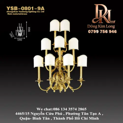 Đèn tường kiểu Pháp cổ điển bằng đồng nguyên chất, đèn tường sang trọng kiểu châu Âu, thích hợp cho phòng khách biệt thự, đèn hành lang, đèn cầu thang YSB-0801-9