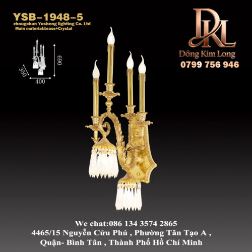 YSB-1948-5 Đèn tường pha lê sang trọng nhẹ nhàng phòng ngủ chính ,đèn ngủ khách sạn biệt thự phòng khách sáng tạo, đèn tường nền TV ghế sofa YSB-1948-5