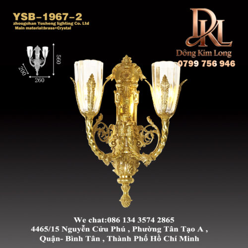 YSB-1967-2 Đèn tường đồng kiểu Pháp phòng khách nền tường phòng ngủ đèn ngủ đơn giản kiểu Châu Âu cầu thang lối đi đèn tường TV Châu Âu sang trọng YSB-1967-2