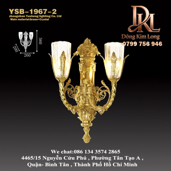 YSB-1967-2 Đèn tường đồng kiểu Pháp phòng khách nền tường phòng ngủ đèn ngủ đơn giản kiểu Châu Âu cầu thang lối đi đèn tường TV Châu Âu sang trọng YSB-1967-2