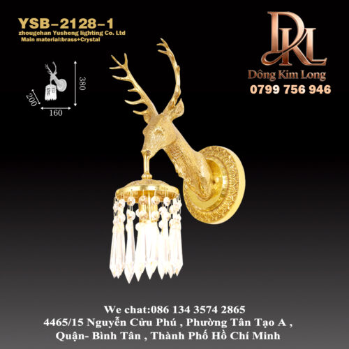 YSB-2128-1 Đèn tường đầu hươu sang trọng kiểu Pháp phòng khách đèn tường nền hiên cầu thang hành lang cửa đầu đèn trang trí đèn ngủ phòng ngủ YSB-2128-1