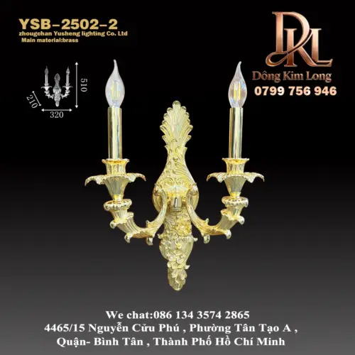 Đèn tường pha lê phong cách châu Âu và Pháp mới sang trọng cho phòng ăn, phòng ngủ, cầu thang, hành lang YSB-2502-2