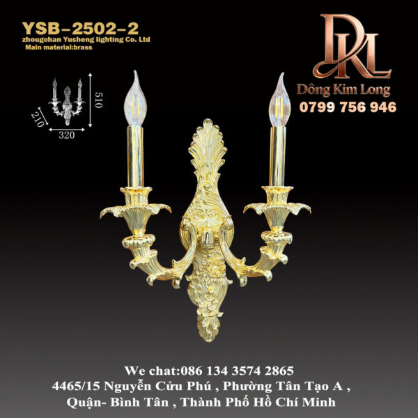 Đèn tường pha lê phong cách châu Âu và Pháp mới sang trọng cho phòng ăn, phòng ngủ, cầu thang, hành lang YSB-2502-2