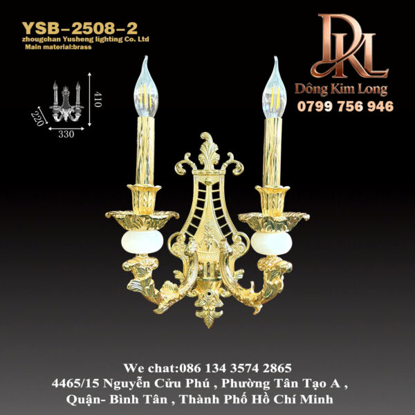 YSB-2508-2 Đèn tường bằng đồng kiểu Pháp sang trọng theo phong cách châu Âu cho biệt thự, phòng khách, phòng ăn, hành lang, phòng ngủ và khách sạn YSB-2508-2