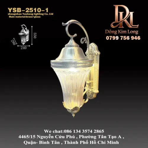 Đèn tường năng lượng mặt trời ngoài trời chống nước, đèn ban công, đèn sân vườn biệt thự, đèn trụ cổng hành lang phong cách cổ điển chống mưa, LED YSB-2510-1