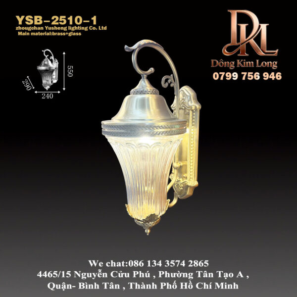 YSB-2510-1 Đèn tường năng lượng mặt trời ngoài trời chống nước, đèn ban công, đèn sân vườn biệt thự, đèn trụ cổng hành lang phong cách cổ điển chống mưa, LED YSB-2510-1