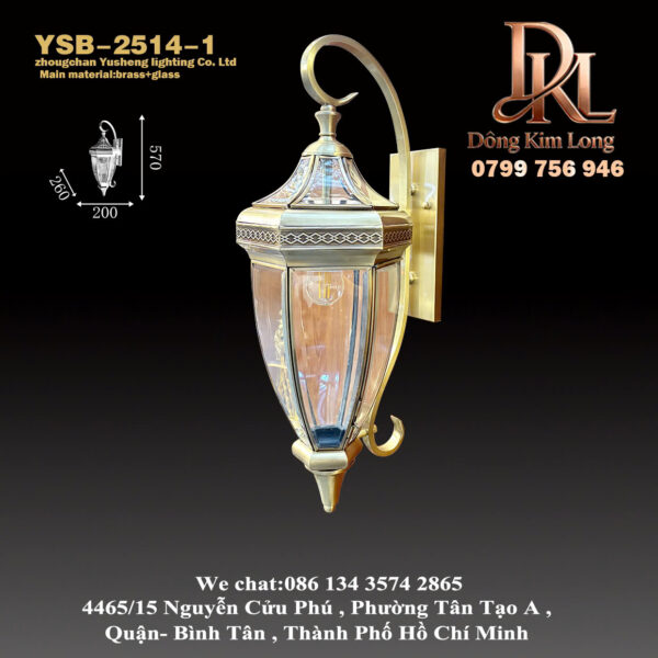 YSB-2514-1 Đèn tường ngoài trời kiểu Châu Âu cổ điển, chống nước, cho hành lang, ban công, biệt thự, cầu thang, hành lang và sân vườn YSB-2514-1