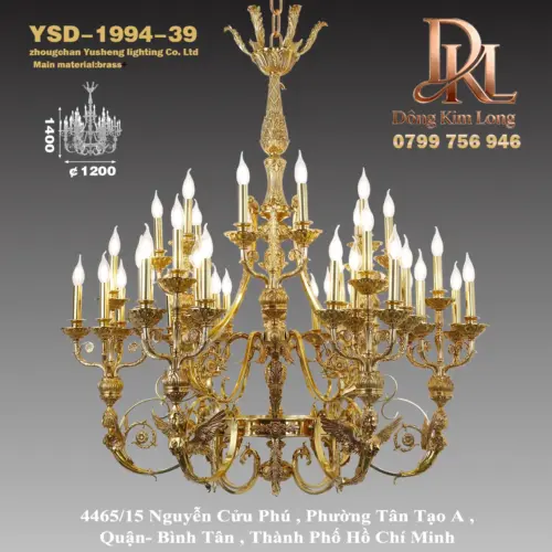 Đèn chùm phòng khách song lập biệt thự kiểu Pháp ,sảnh khách sạn châu Âu ,cầu thang phòng triển lãm đèn mới 2025 YSD-1994-39