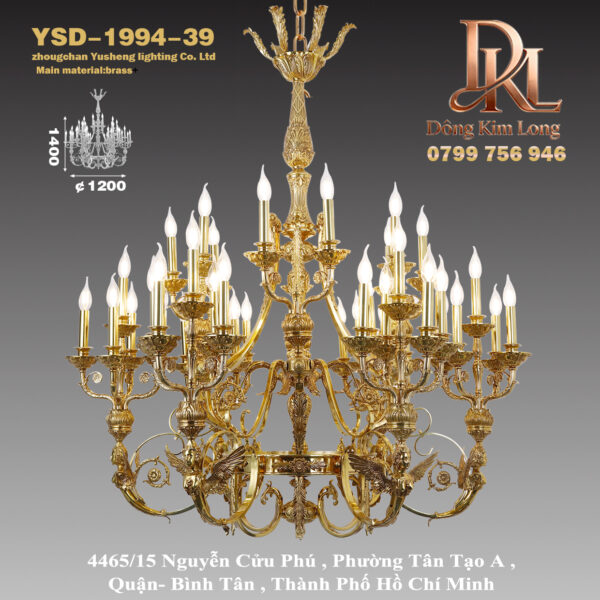 YSD-1994-39 Đèn chùm phòng khách song lập biệt thự kiểu Pháp ,sảnh khách sạn châu Âu ,cầu thang phòng triển lãm đèn mới 2025 YSD-1994-39