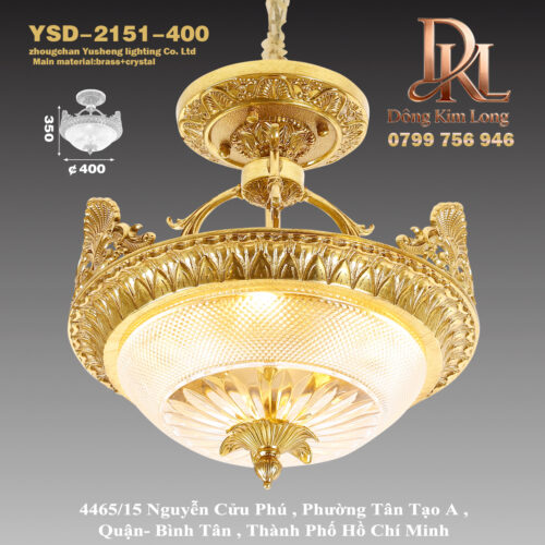 YSD-2151-400 Đèn chùm bằng đồng nguyên chất phong cách châu Âu cho biệt thự sang trọng, đèn trần pha lê, đèn hành lang, đèn tiền sảnh, đèn ban công, đèn cổ điển mới YSD-2109-4