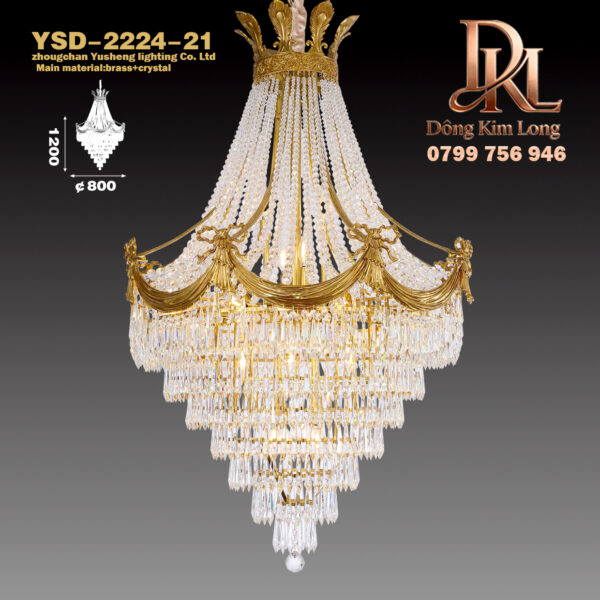 YSD-2224-21 Đèn chùm pha lê phòng khách lớn biệt thự ,tòa nhà rỗng cao tầng ,khách sạn đèn cầu thang sang trọng ,đèn chùm dài YSD-2224-21