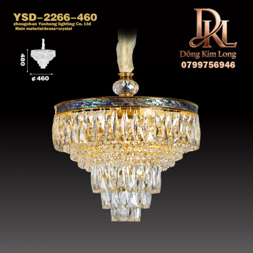 YSD-2266-460 Đèn chùm pha lê bằng đồng thau sang trọng kiểu Pháp Châu Âu YSD-2266-460