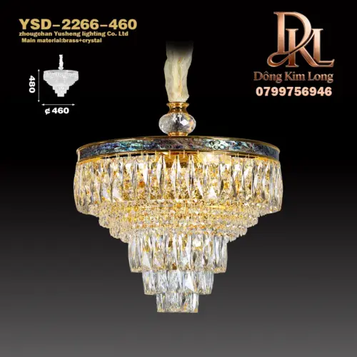 YSD-2266-460 Đèn chùm pha lê bằng đồng thau sang trọng kiểu Pháp Châu Âu YSD-2266-460