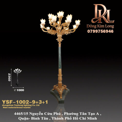 YSF-1002-9+3+1 Đèn sàn bằng đồng kiểu Pháp của Jiade, đèn sàn lớn cho khách sạn và biệt thự, đèn chiếu sáng nghệ thuật sang trọng bằng đồng YSF-1002-9+3+1