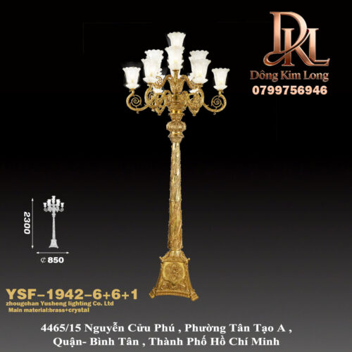 YSF-1942-6+6+1 Đèn cây phong cách Pháp sang trọng, phù hợp phòng khách biệt thự châu Âu, sảnh lớn, khách sạn cao cấp và phòng chờ câu lạc bộ, toàn bộ làm bằng đồng YSF-1942-6+6+1