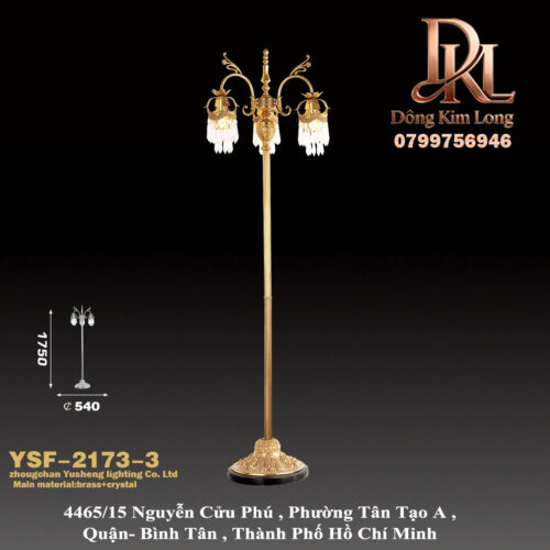 YSF-2173-3. Đèn đứng bằng đồng pha lê kiểu Pháp, phong cách châu Âu, biệt thự hiện đại sang trọng nhẹ, trang trí phòng khách, hành lang, phòng và khách sạn YSF-2173-3