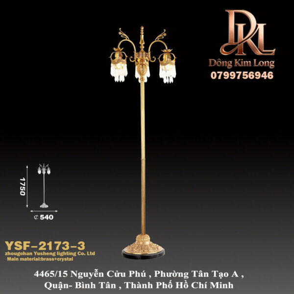 Đèn đứng bằng đồng pha lê kiểu Pháp, phong cách châu Âu, biệt thự hiện đại sang trọng nhẹ, trang trí phòng khách, hành lang, phòng và khách sạn YSF-2173-3