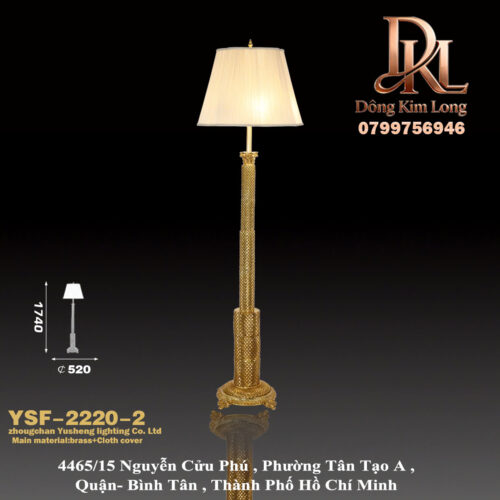 YSF-2220-2 Đèn sàn đồng lớn phong cách Pháp Châu Âu cổ điển, trang trí cho biệt thự, khách sạn, sảnh sang trọng và phòng khách YSF-2220-2