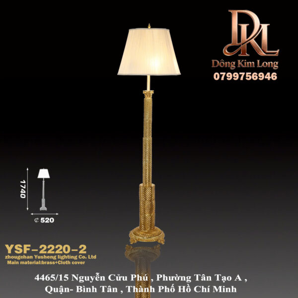 YSF-2220-2 Đèn sàn đồng lớn phong cách Pháp Châu Âu cổ điển, trang trí cho biệt thự, khách sạn, sảnh sang trọng và phòng khách YSF-2220-2