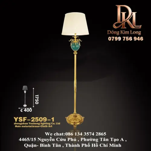 Đèn sàn phòng khách phong cách Châu Âu Mỹ sáng tạo cá tính ,đèn phòng ngủ đồng quê nông thôn, đèn sàn đứng cạnh giường ngủ YSF-2509-1