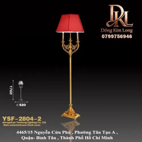 Đèn sàn phong cách Châu Âu cho phòng khách, phòng làm việc, phòng ngủ, sang trọng cổ điển kiểu Pháp, đèn đứng phong cách cung điện Pháp cho biệt thự YSF-2804-2