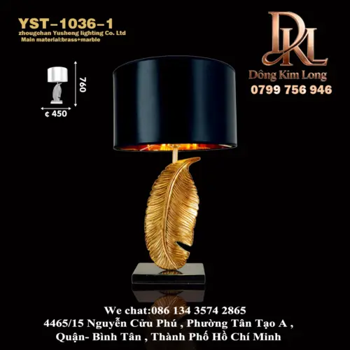 Đèn bàn kiểu dáng mới đơn giản hiện đại thời trang Mỹ ,thiết kế phòng ngủ đầu giường ,mẫu phòng cá tính ,đèn bàn toàn bộ bằng đồng YST-1036-1