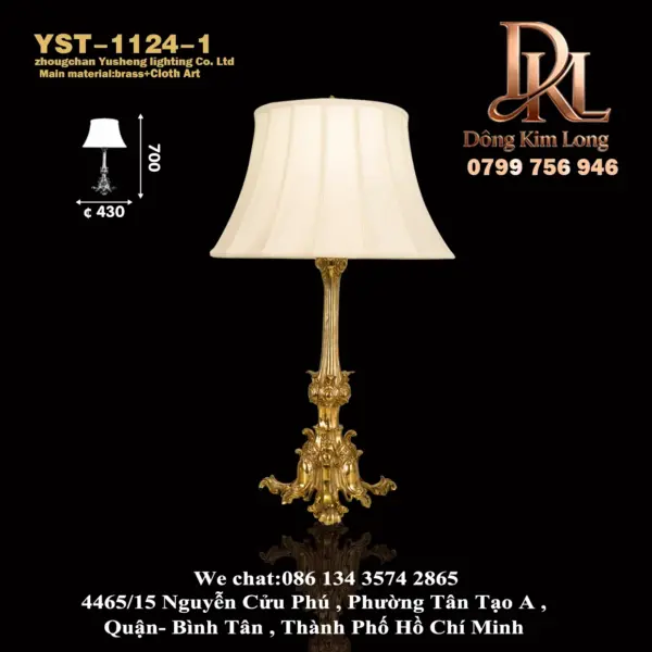 Đèn bàn đầu giường phòng ngủ phong cách cổ điển Châu Âu, đèn bàn học kiểu Mỹ, đèn bàn cà phê phòng khách cao cấp kiểu Pháp YST-1124-1