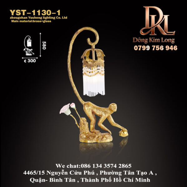 YST-1130-1 Đèn bàn phòng khách kiểu Pháp đơn giản sang trọng bằng đồng, đèn treo trang trí bàn tiếp tân biệt thự sang trọng, phòng thờ, đèn phòng ngủ YST-1130-1