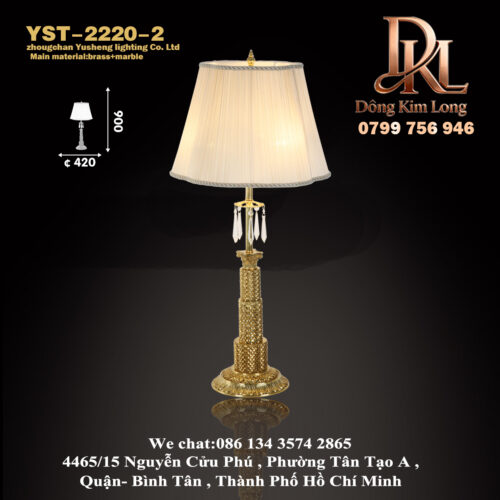YST-2220-2 Đèn bàn bằng đồng nguyên chất cao cấp kiểu Pháp sang trọng, đèn phòng khách, phòng ngủ, đèn học cạnh giường ngủ YST-2220-2