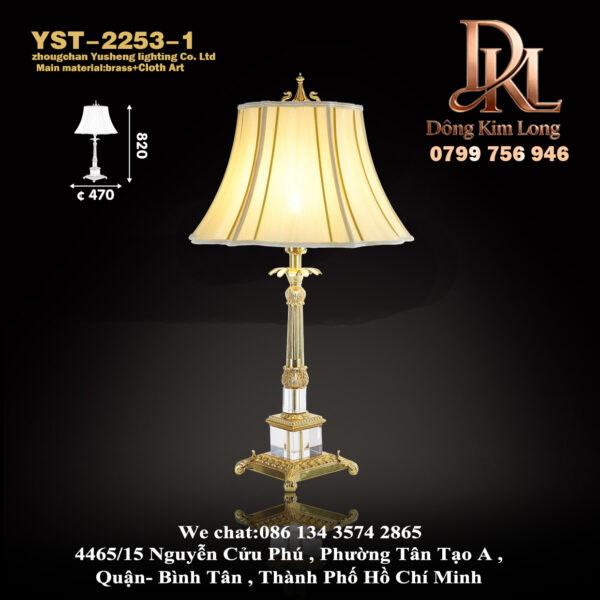 YST-2253-1 Đèn bàn kiểu Mỹ đơn giản sang trọng bằng đồng sáng tạo, đèn bàn phòng khách phòng ngủ biệt thự, đèn bàn làm việc kiểu Pháp, đèn ngủ trang trí YST-2253-1
