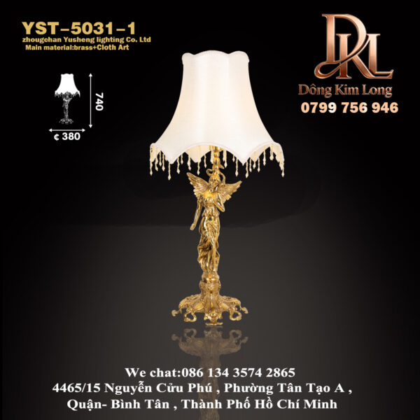 YST-5031-1 Đèn bàn thiên thần bằng đồng kiểu Pháp cổ điển, đèn bàn cà phê sofa ,phòng khách biệt thự châu Âu, đèn bàn cạnh giường ngủ bằng đồng YST-5031-1